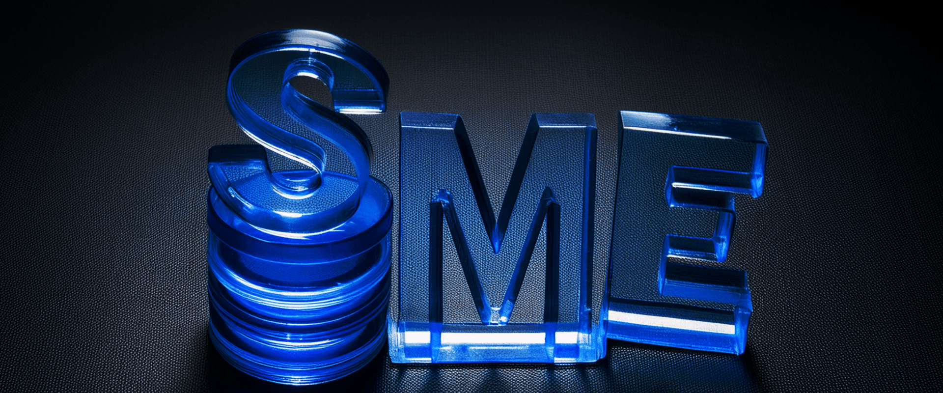 3D blue SME letters representing small and medium-sized enterprises