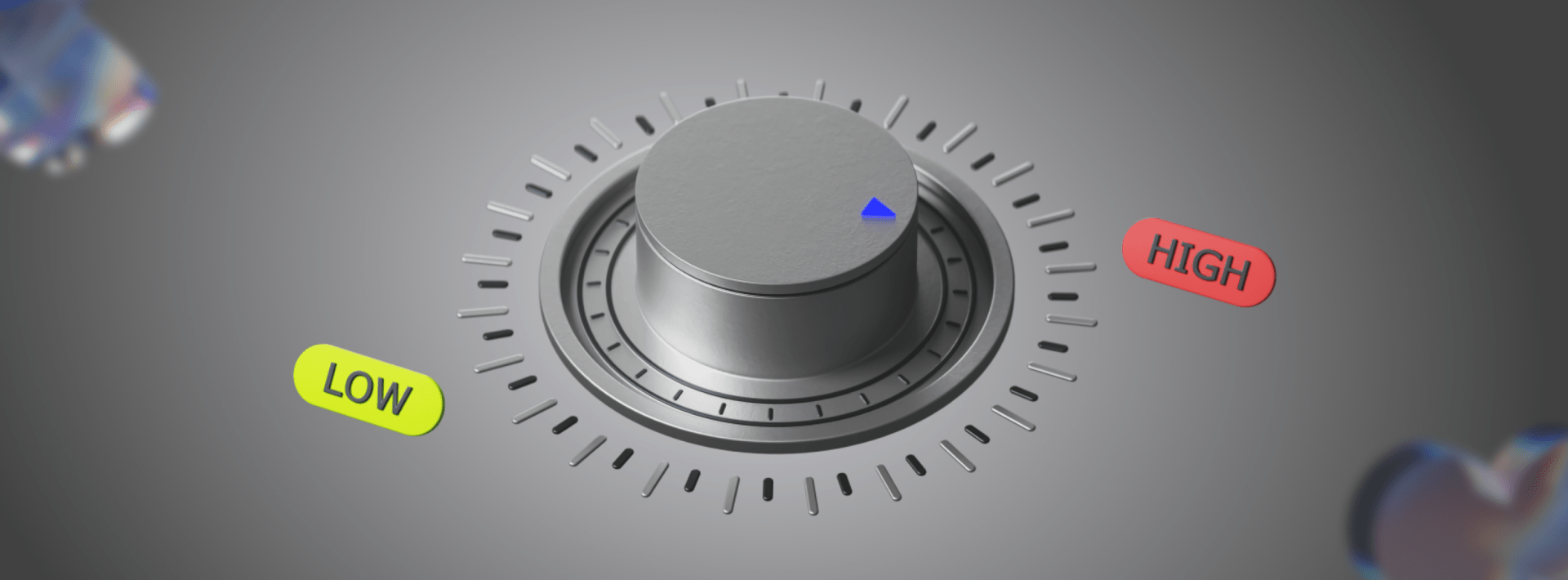 A wheel showing a different between a high-risk and a low-risk business
